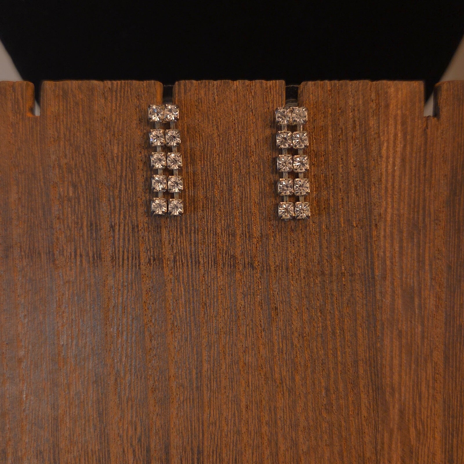 Double Drop Rhinestone Post Earrings