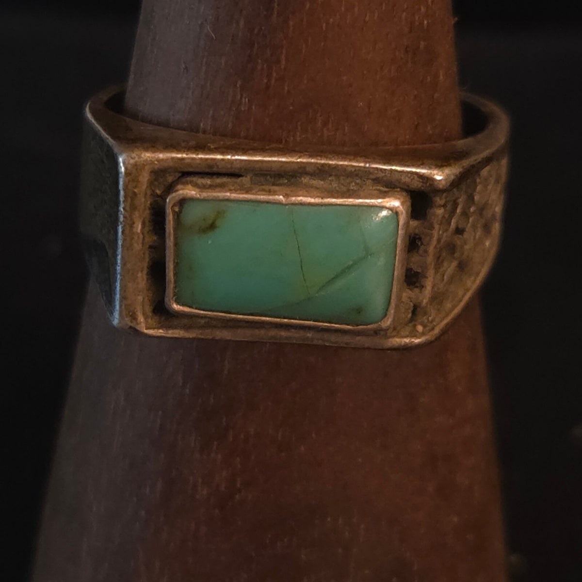 Vintage Size 10 Sterling Silver SW Turquoise Ring