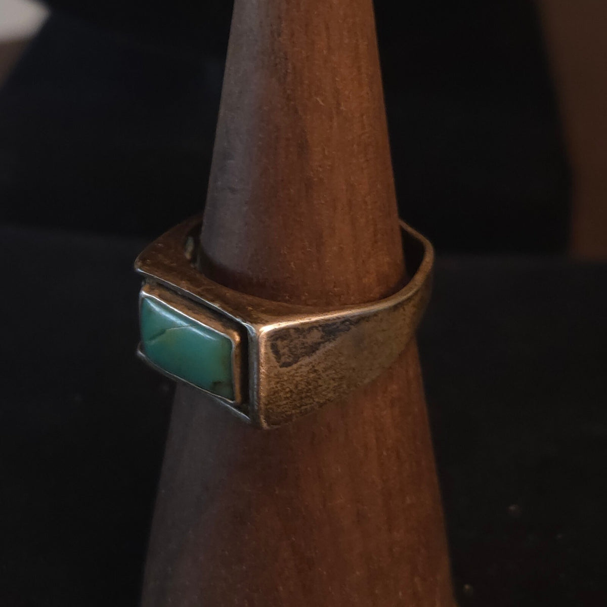 Vintage Size 10 Sterling Silver SW Turquoise Ring