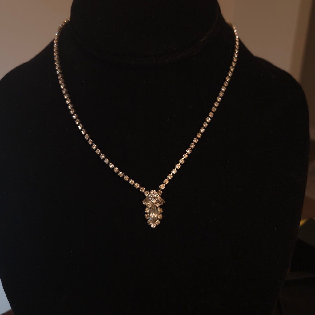 Vintage Rhinestone Necklace and Earring Set