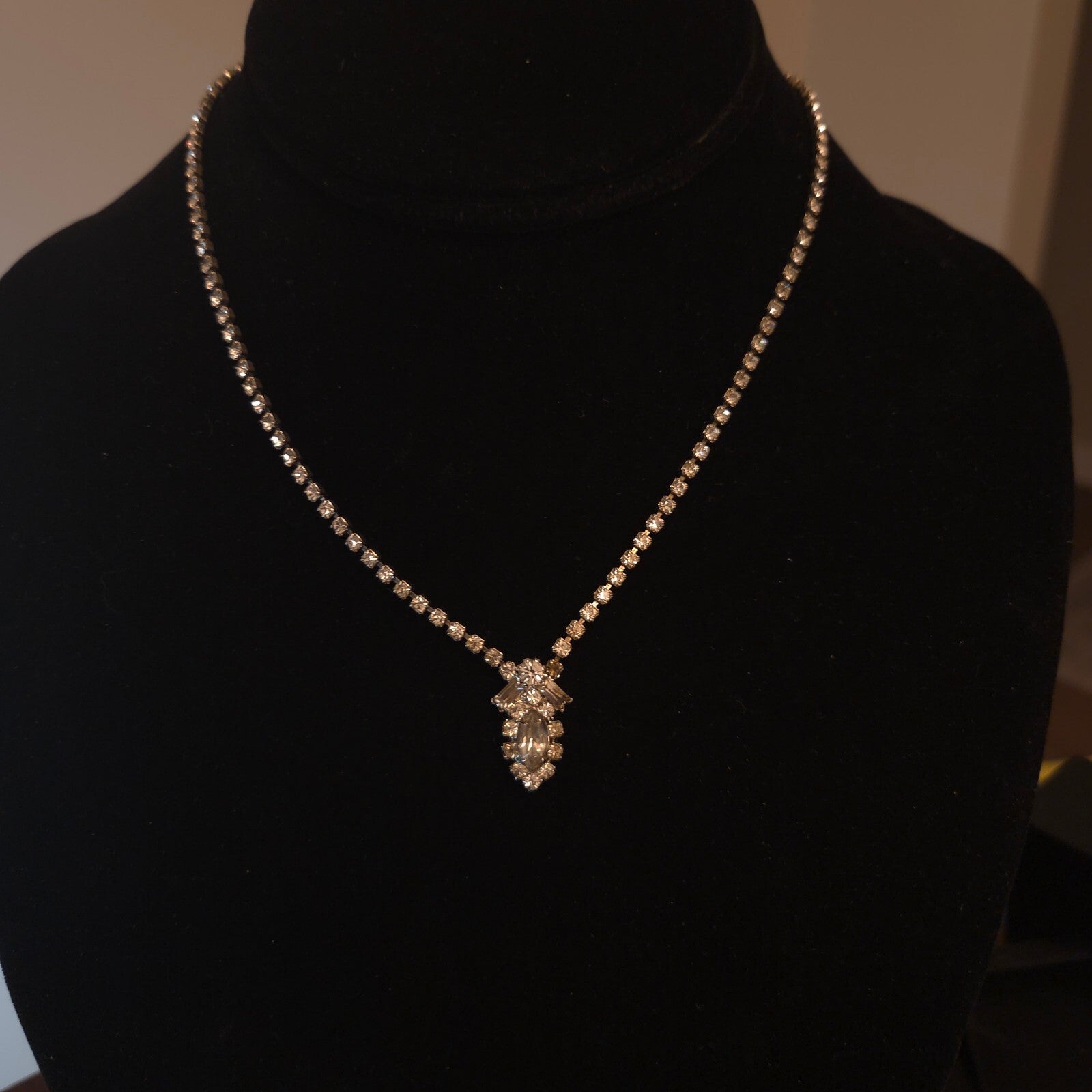 Vintage Rhinestone Necklace and Earring Set