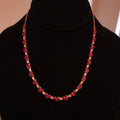 D'Joy 20" Rose Gold over SS Ruby Heart CZ Necklace