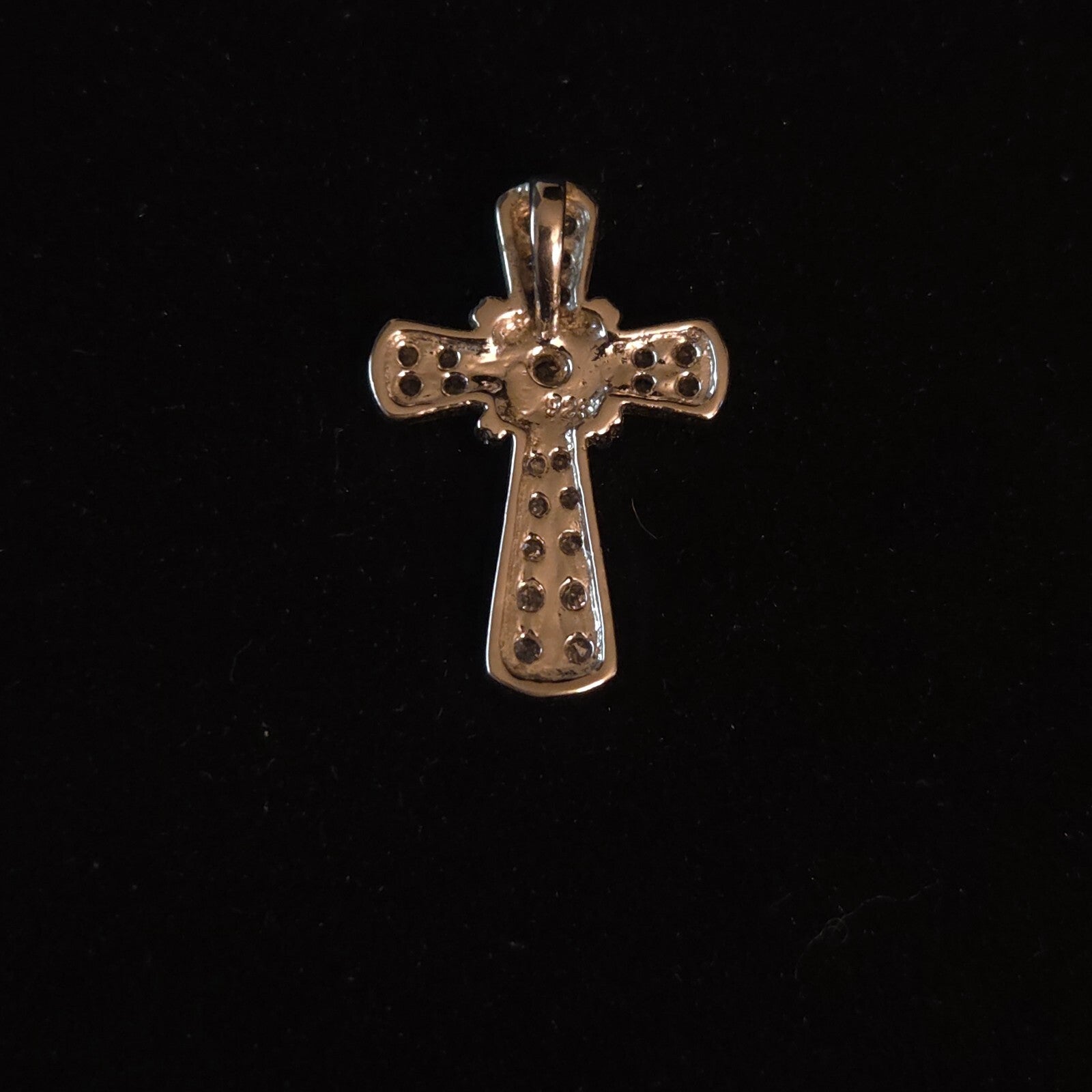 Sterling Silver 7/8" CZ Cross Pendant