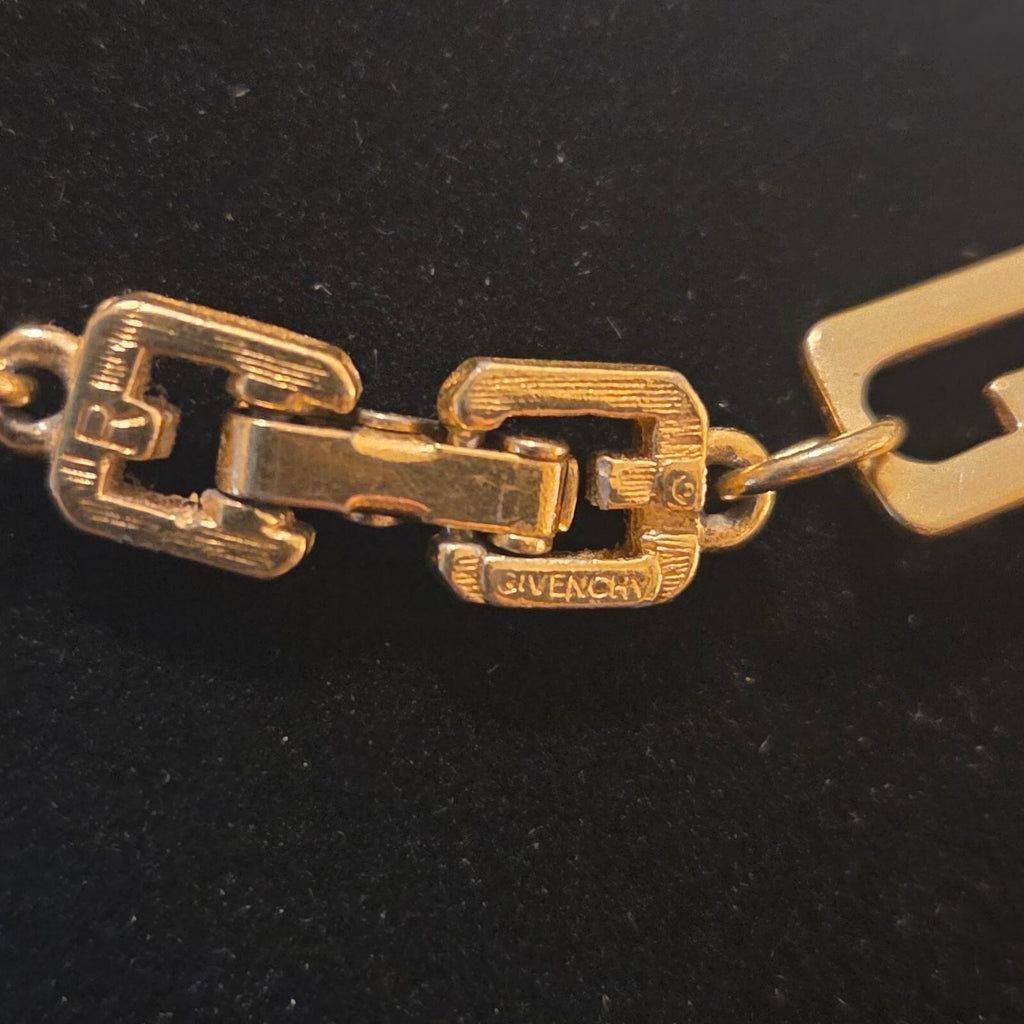 Vintage 16" Givenchy gold-plated G-logo link chain necklace