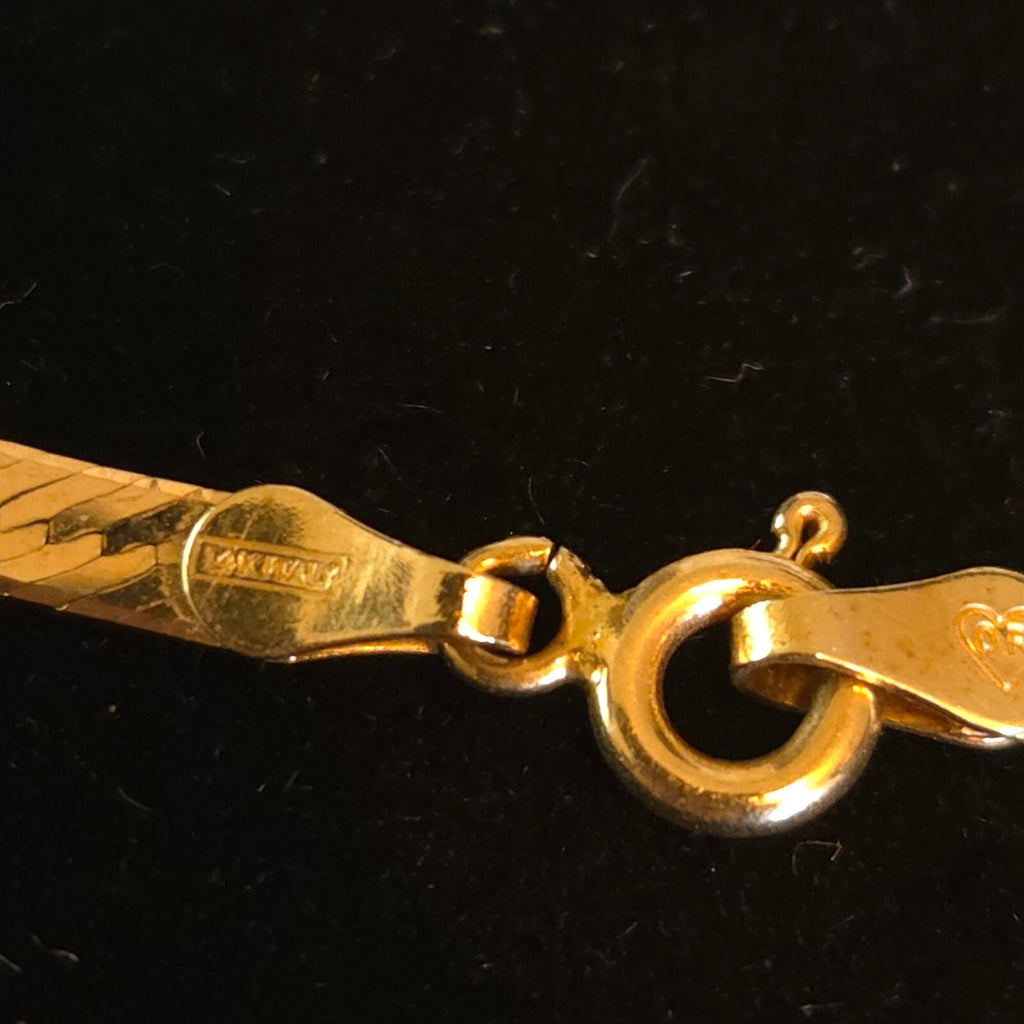 14K Gold 3mm 18" Herringbone Necklace