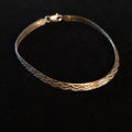 Vintage 7 1/2" Sterling Silver Etched Herringbone Bracelet