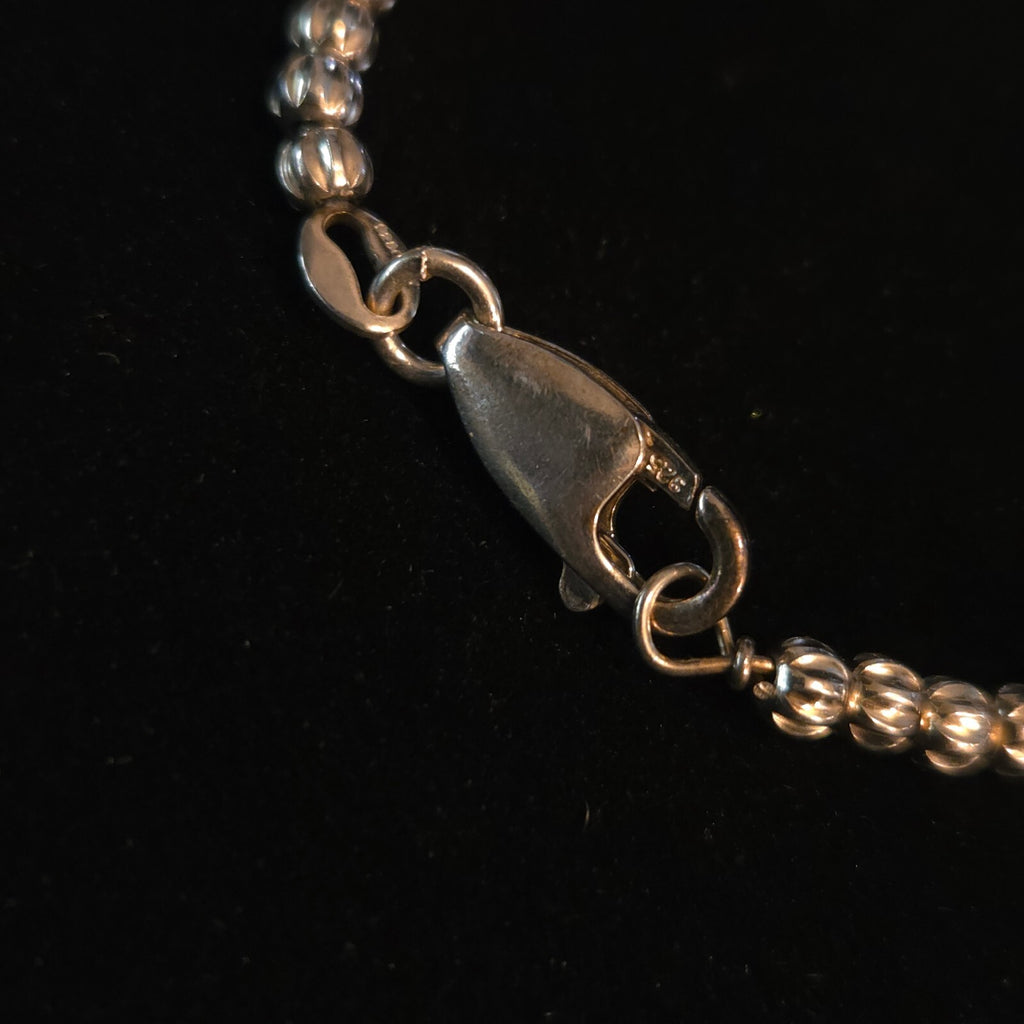 Sterling Silver and Gold 7 1/2" Beaded Bracelet