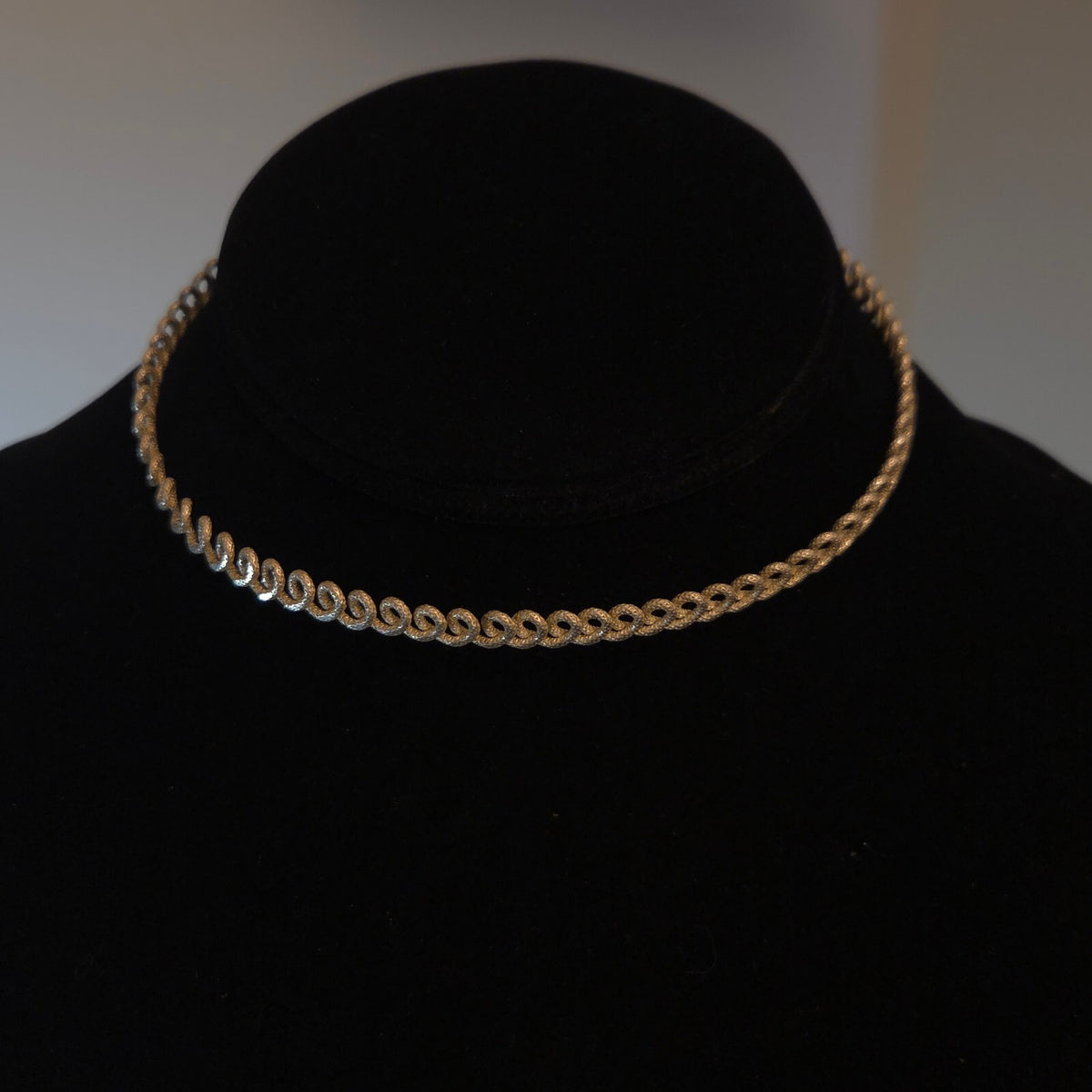 Vintage 16" Sterling Silver Textured Twist Choker
