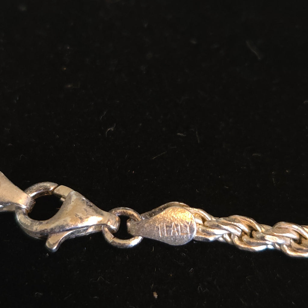 Italian Sterling Silver 22" Diamond-cut Rope Chain