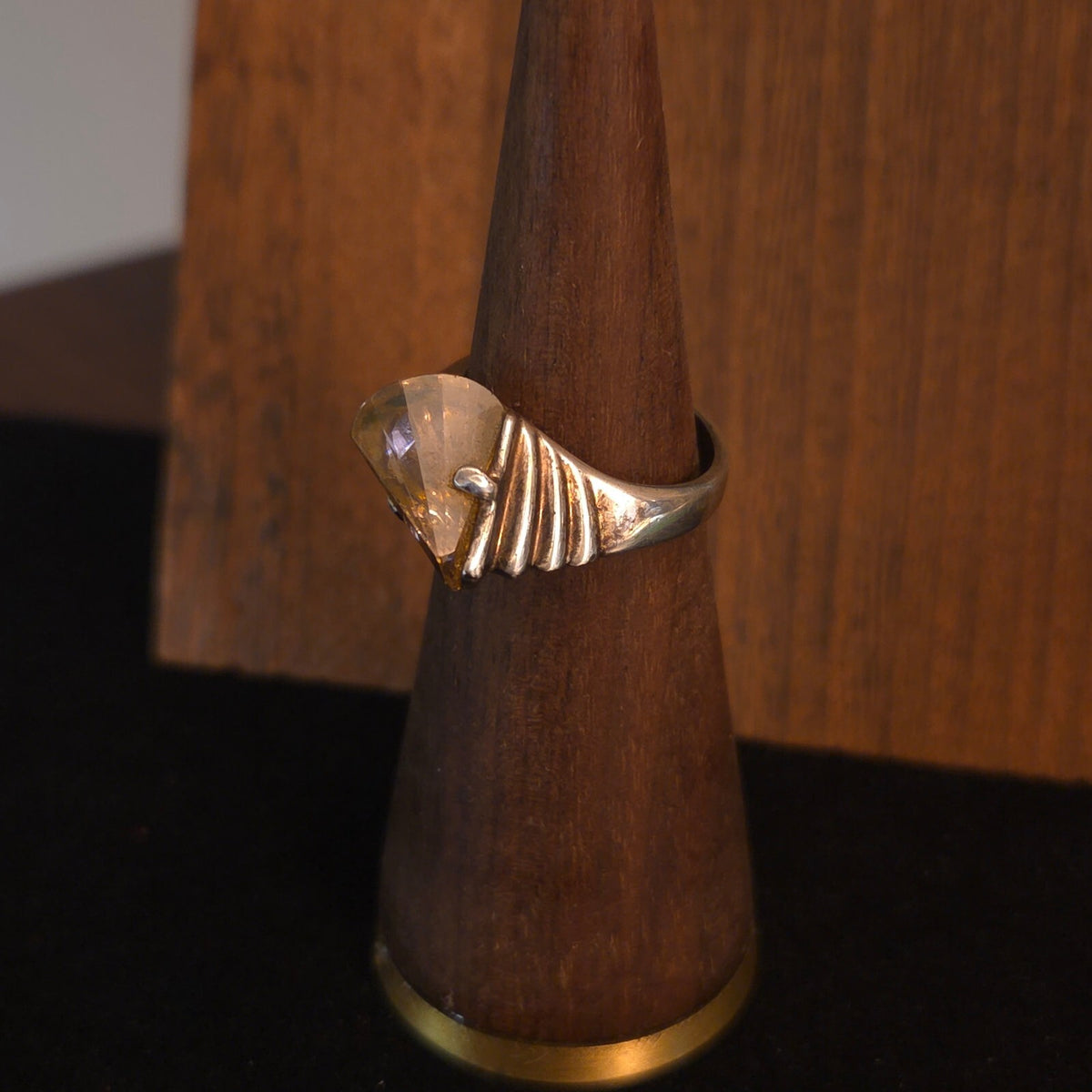 Vintage Size 6 Sterling Silver Pink Tourmaline Unique Ring