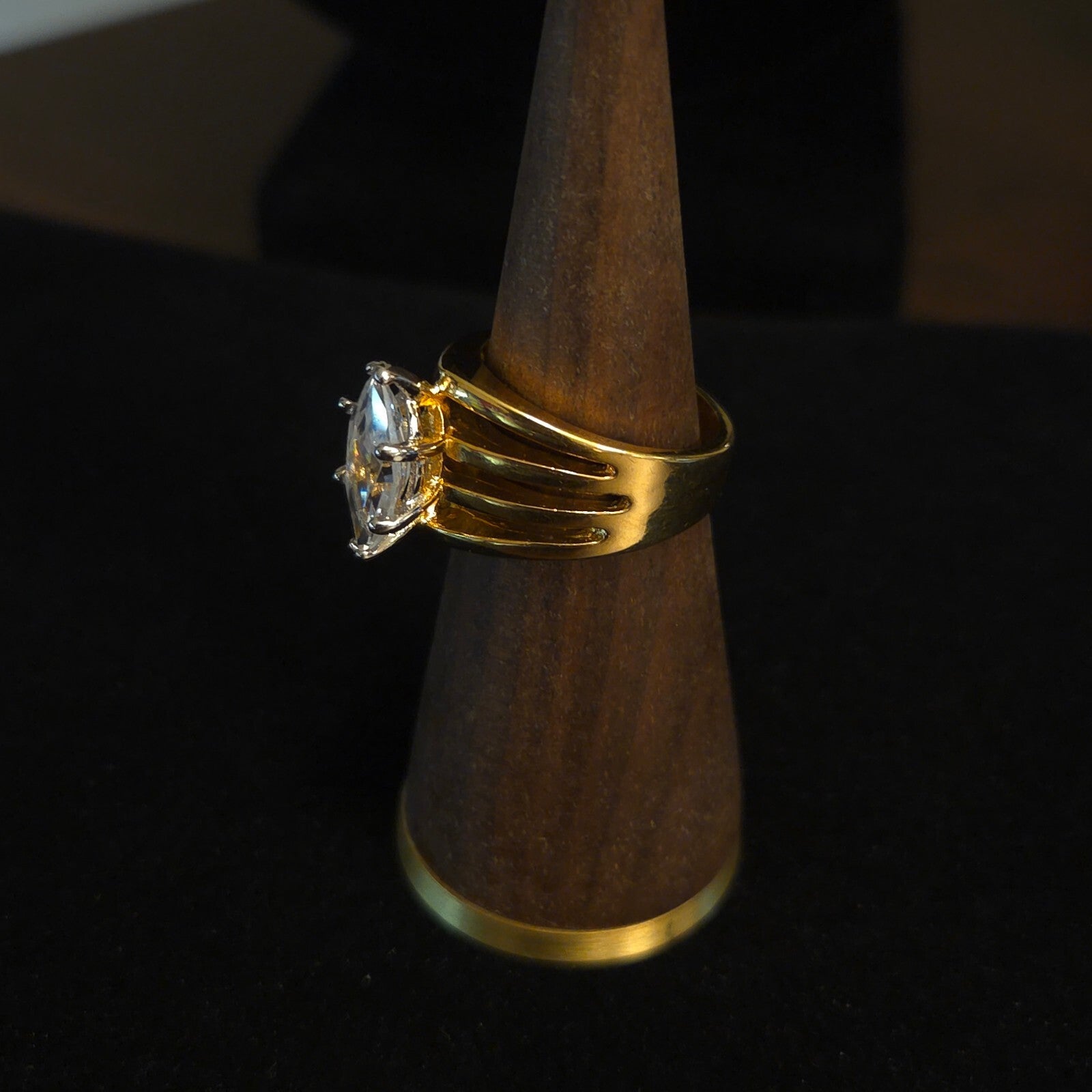 Vintage Size 8 14K HGE LIND Marquise CZ Ring