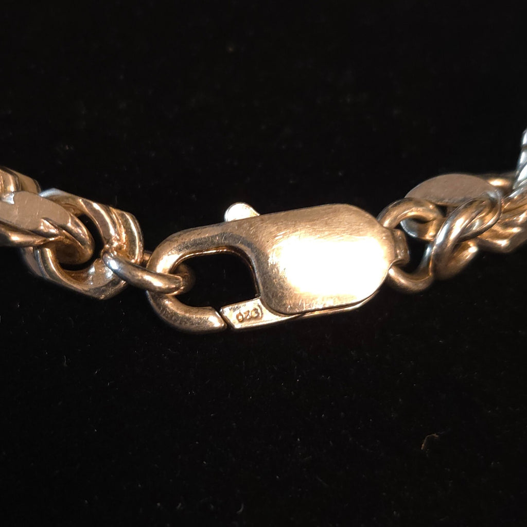 Vintage Sterling Silver 4MM Diamond-Cut Rope Chain Bracelet