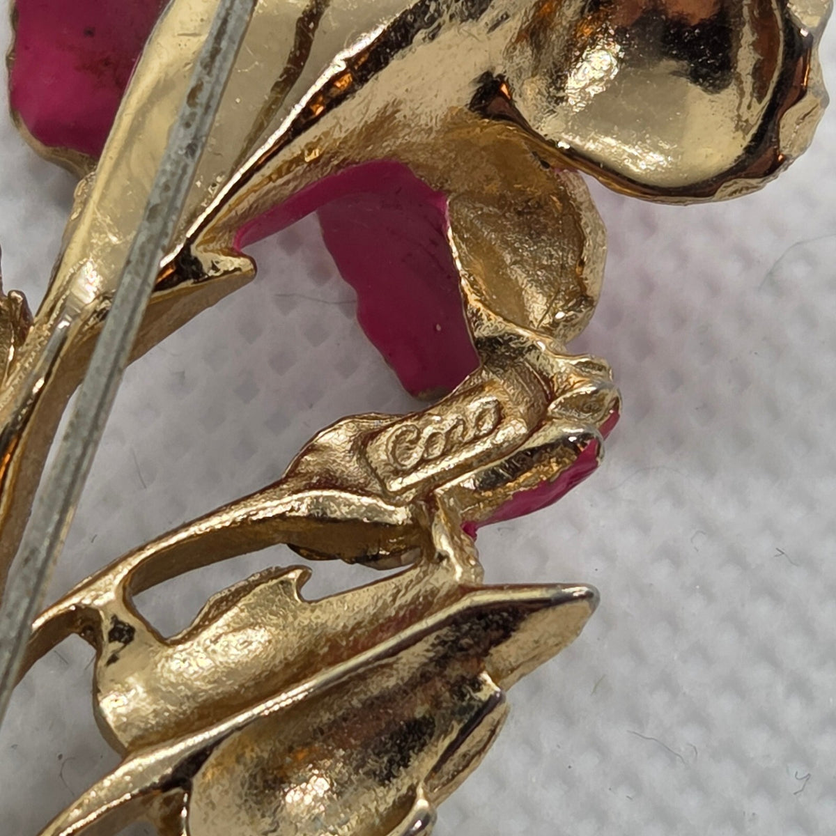 Vintage 1940s Coro Hibiscus Flower Brooch