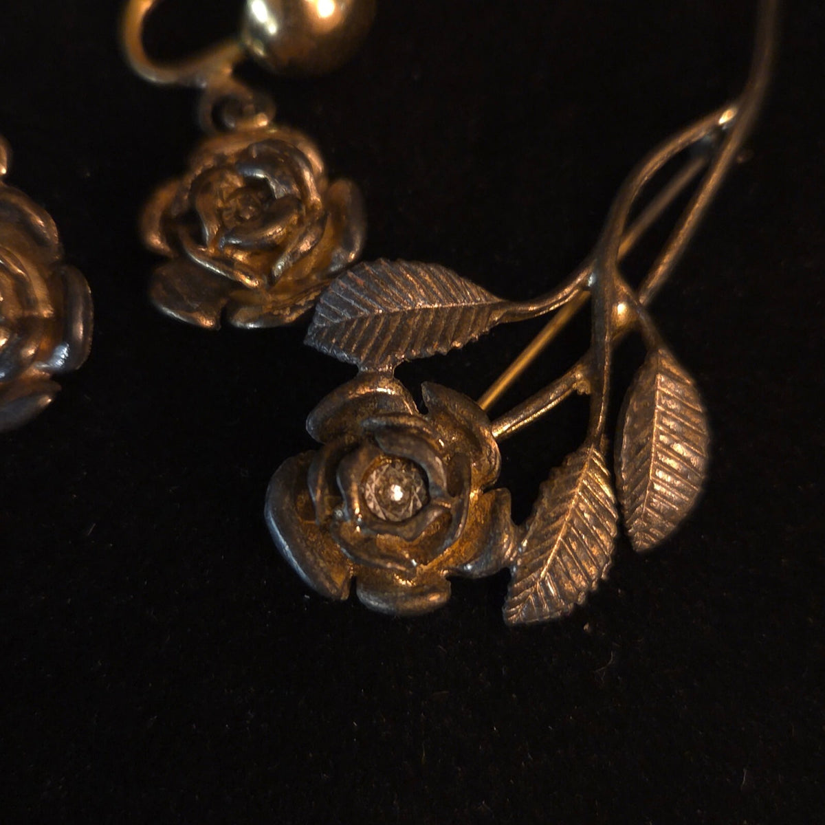 Gold Over Sterling Silver AVON Rose Set