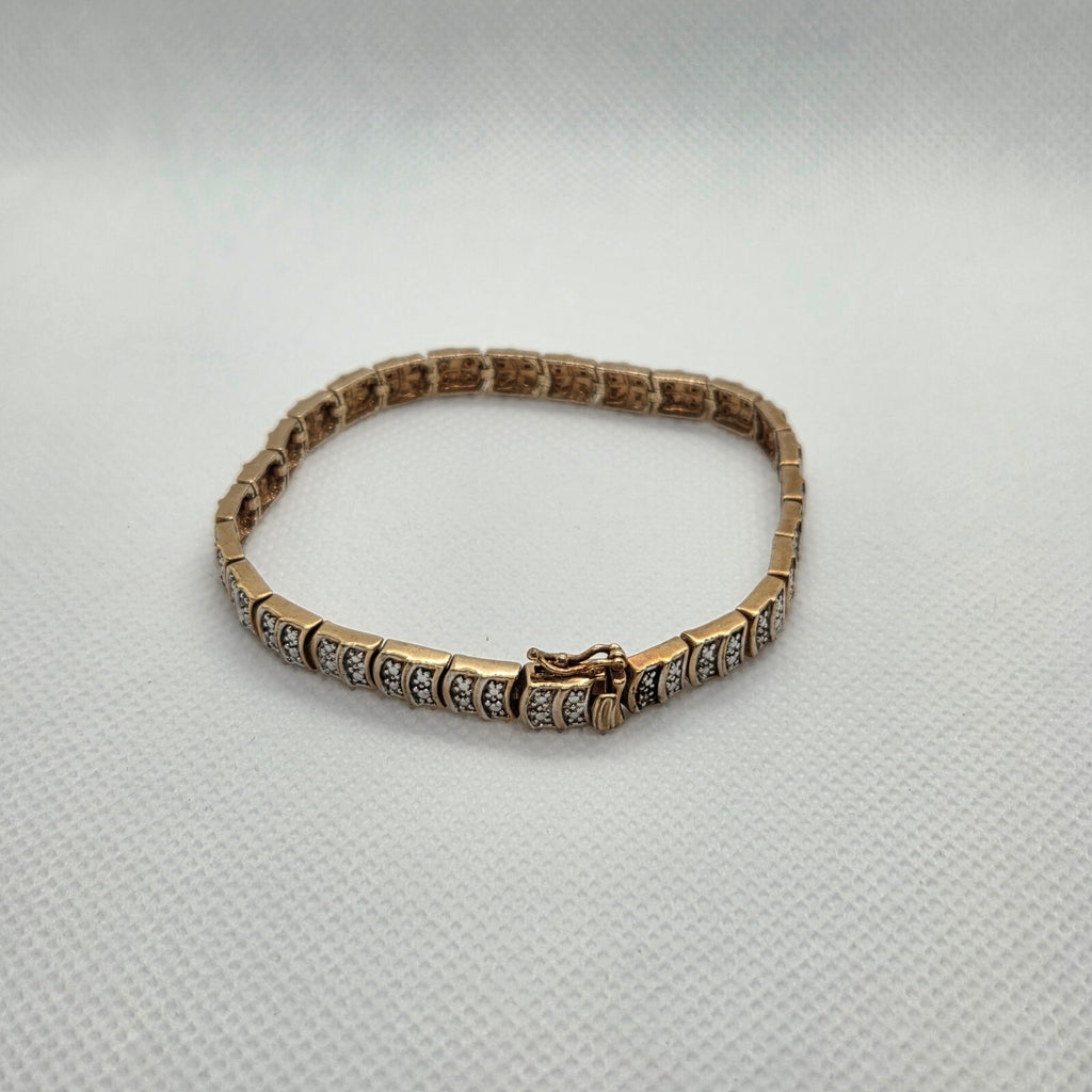 Vintage 8" Gold over Sterling Silver Tennis Bracelet