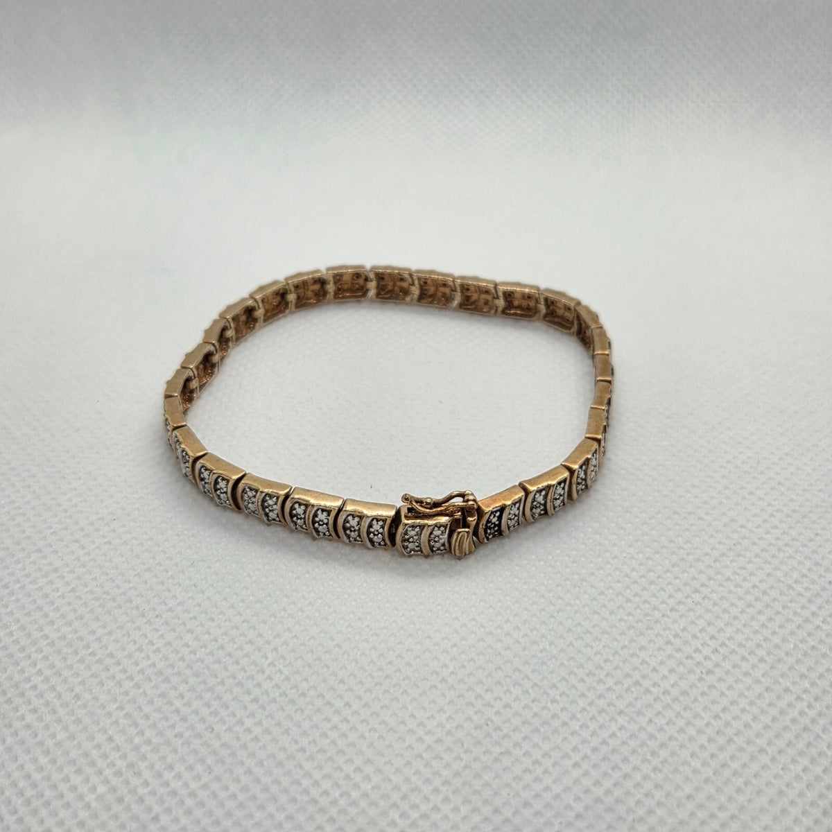 Vintage 8" Gold over Sterling Silver Tennis Bracelet