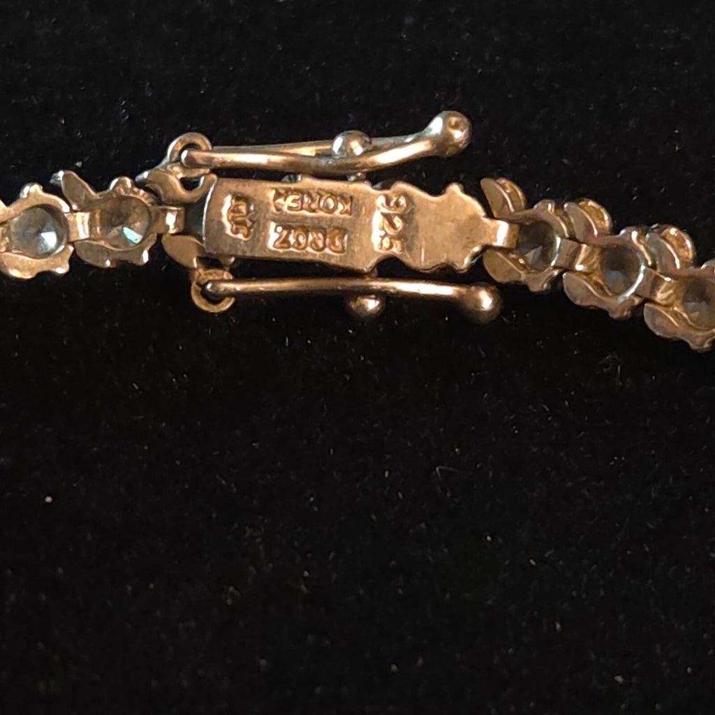 Vintage 7 1/2" Sterling Silver S-Link Tennis Bracelet