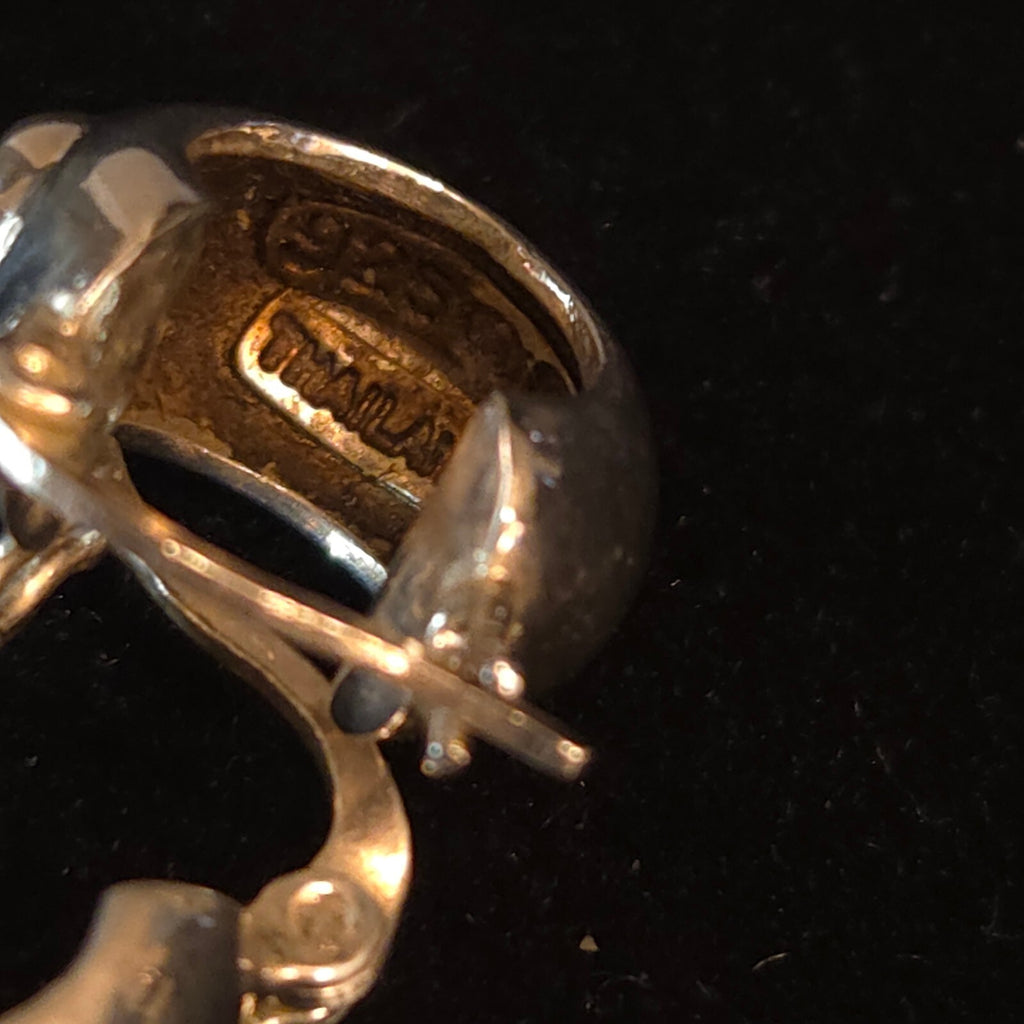 Vintage Sterling Silver CZ Hoops