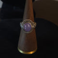 Vintage Size 8 Sterling Silver Lavender Jadeite Stone Ring