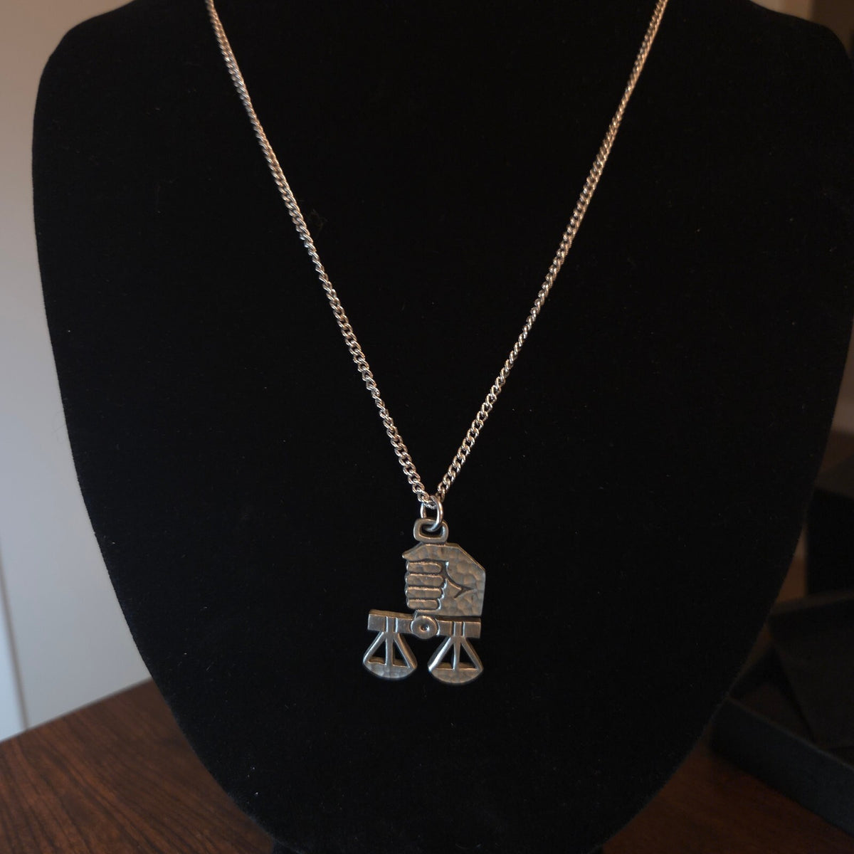 Scales of Justice Silver Tone Necklace
