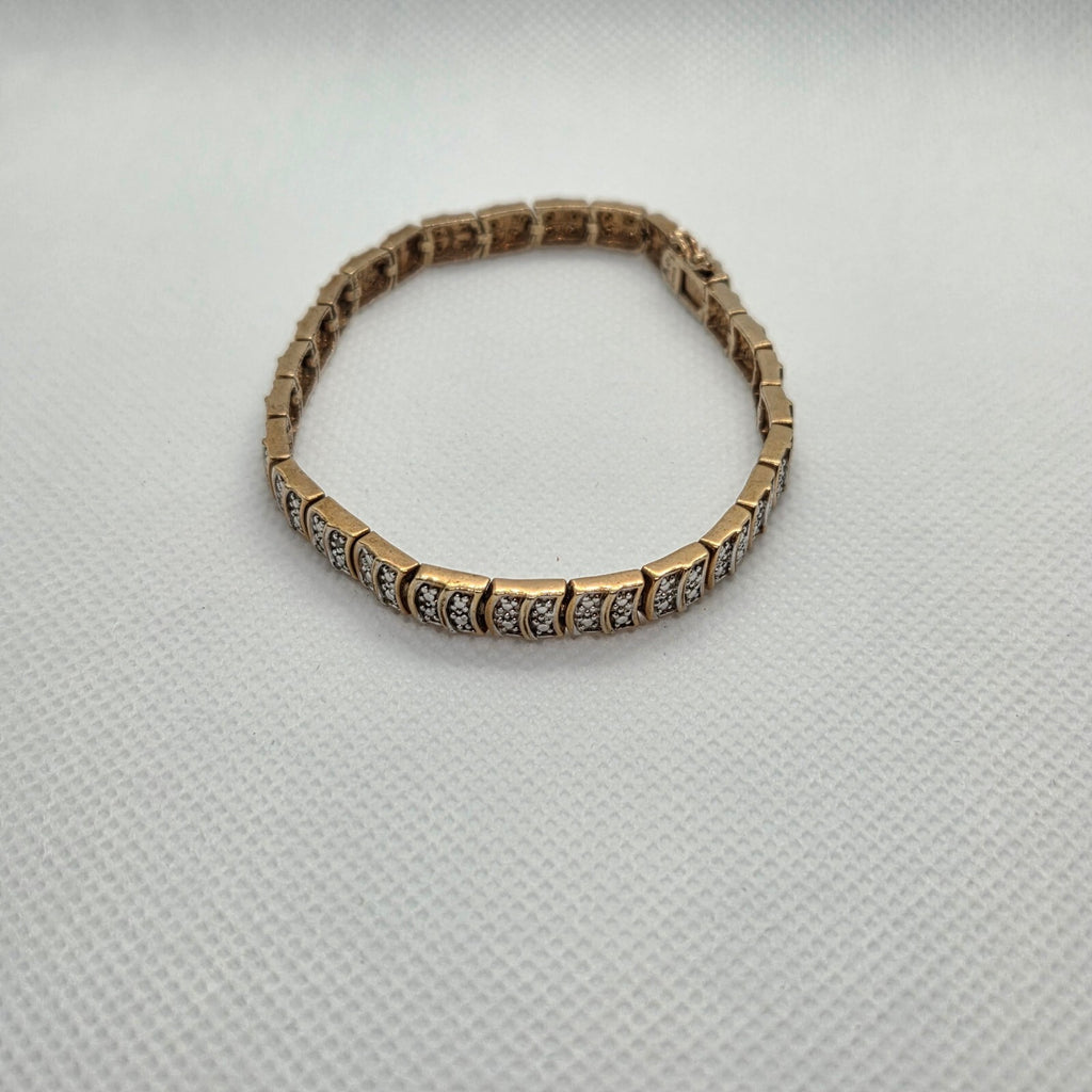 Vintage 8" Gold over Sterling Silver Tennis Bracelet