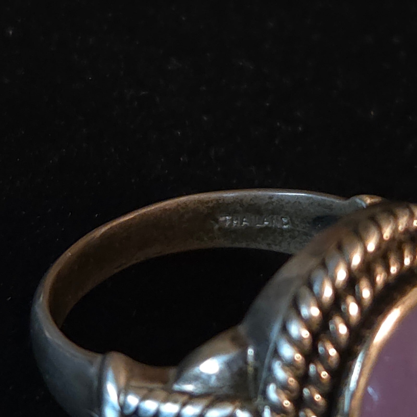 Vintage Size 8 Sterling Silver Lavender Jadeite Stone Ring
