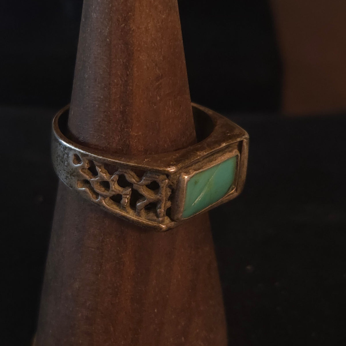 Vintage Size 10 Sterling Silver SW Turquoise Ring