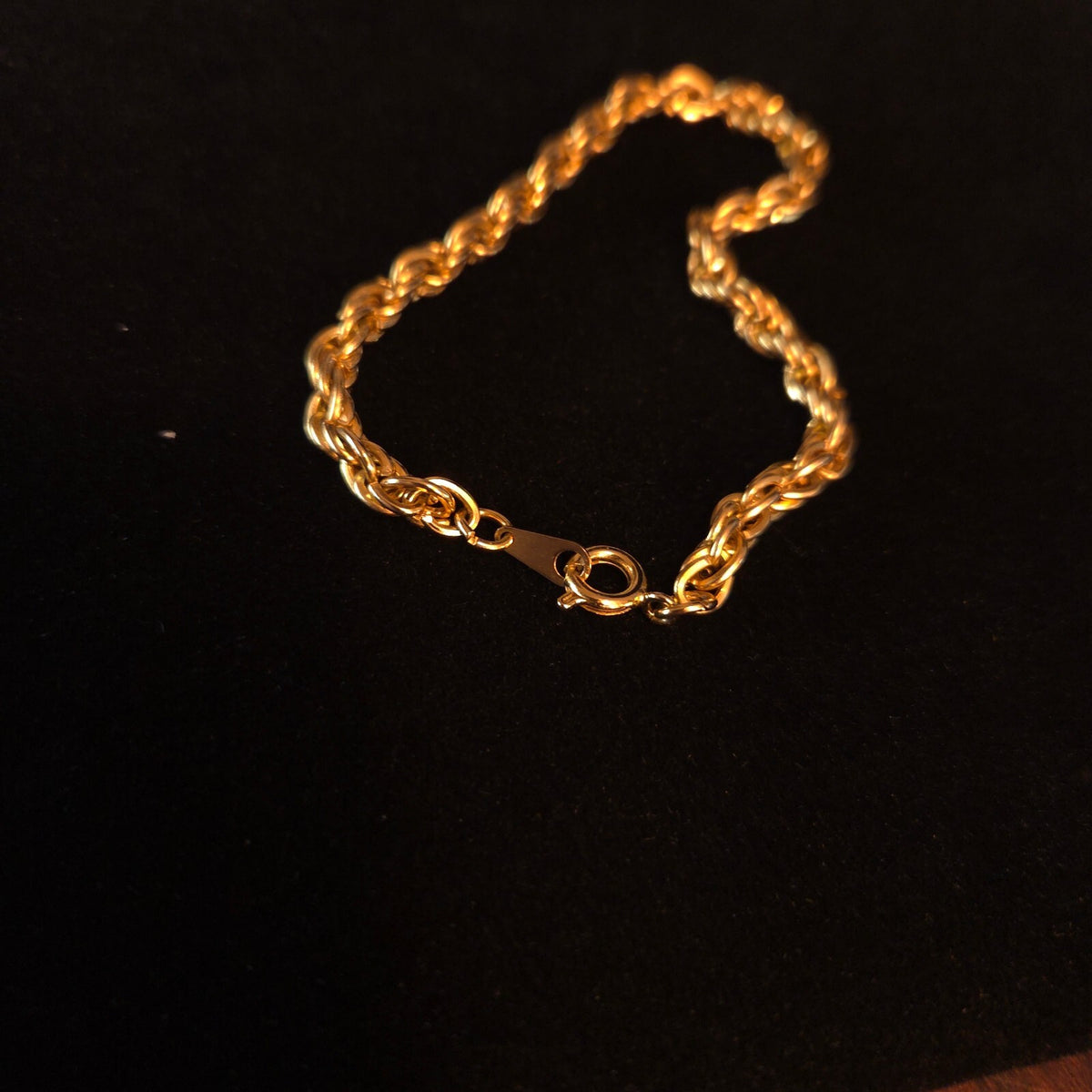 Vintage Gold-Toned 5mm Twisted Rope Chain Bracelet