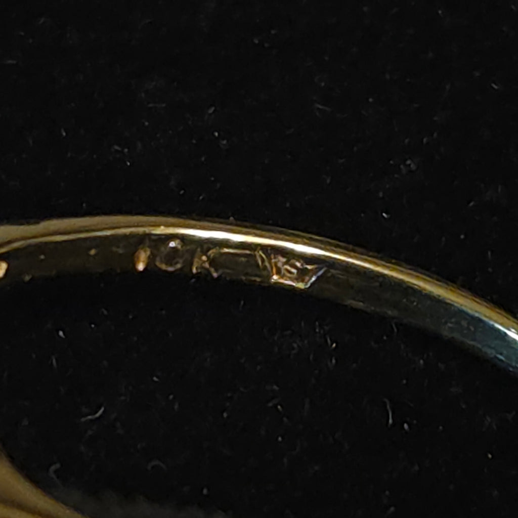 Vintage Size 7 10K Gold 6mm Pearl and CZ Ring