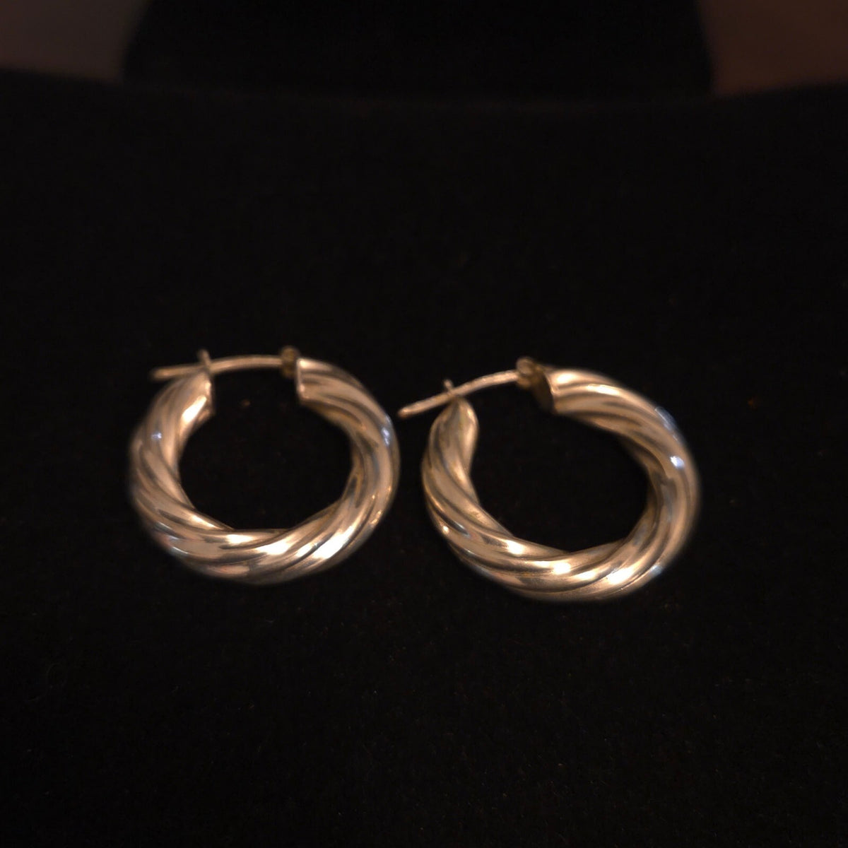 Sterling Silver Twist Hoop Earrings