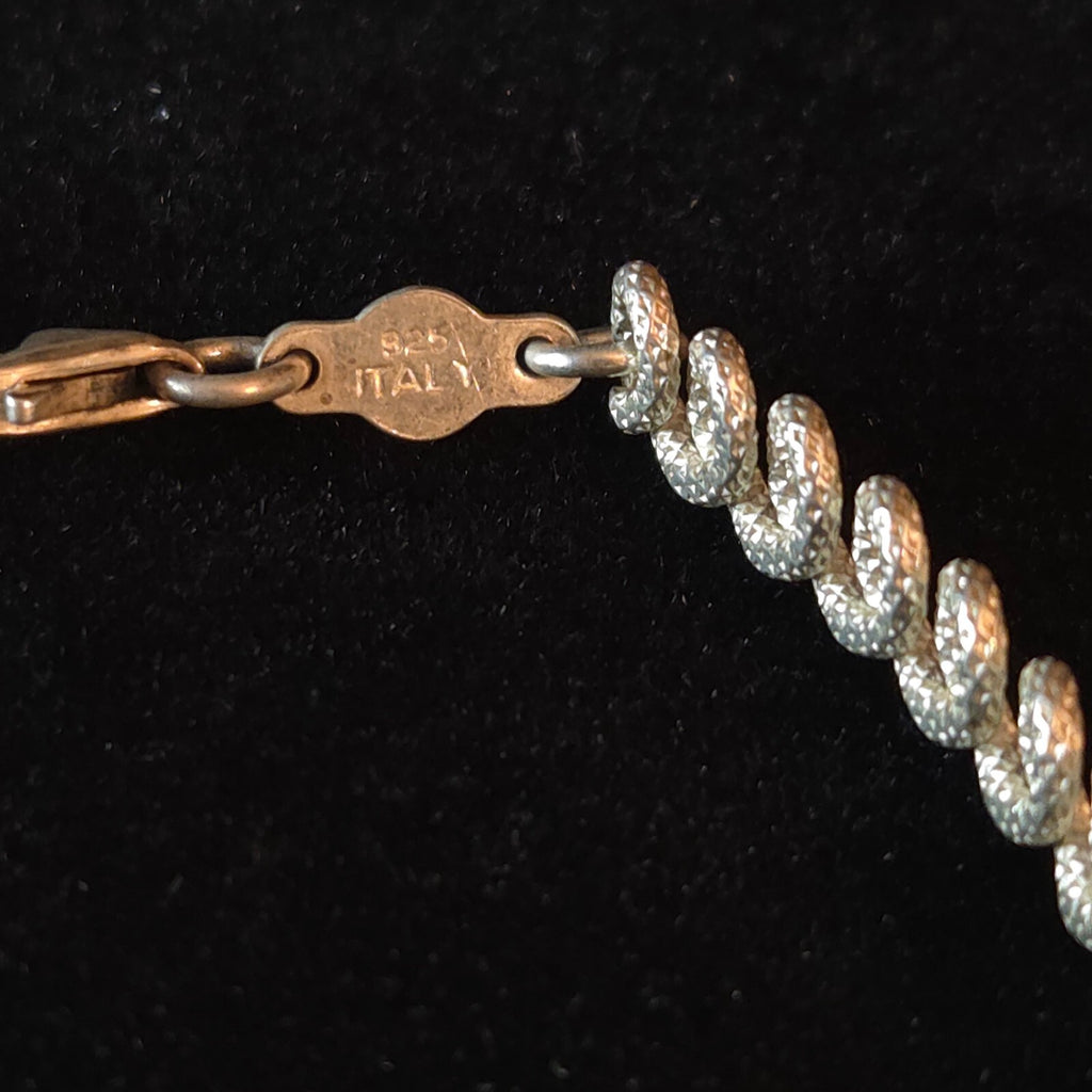 Vintage 16" Sterling Silver Textured Twist Choker