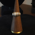 Vintage Size 7 Sterling Silver Two-Tone Ribbed Ring