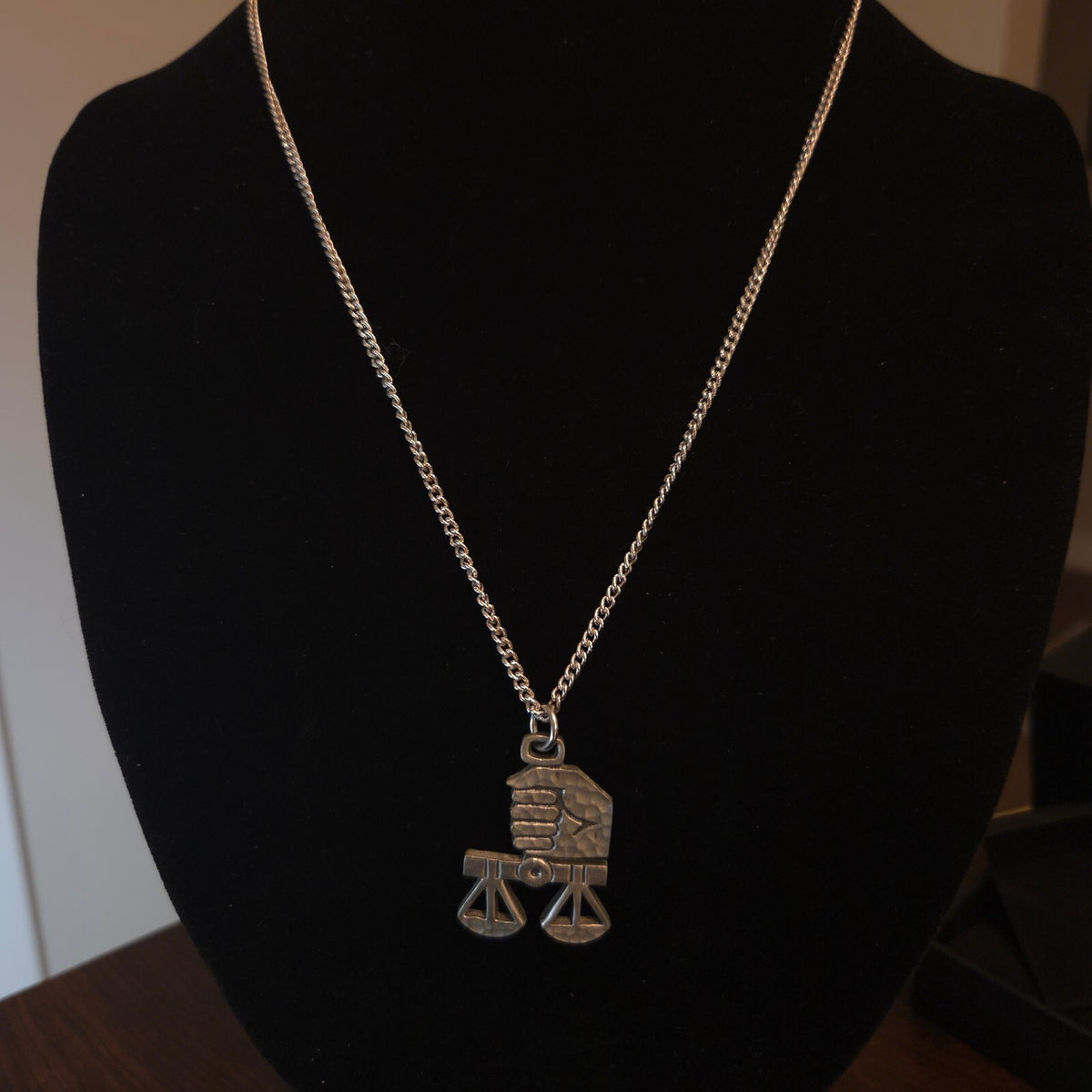 Scales of Justice Silver Tone Necklace