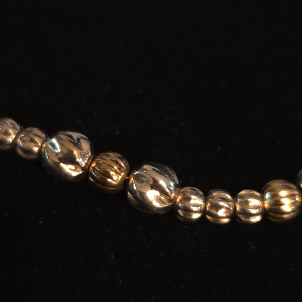 Sterling Silver and Gold 7 1/2" Beaded Bracelet