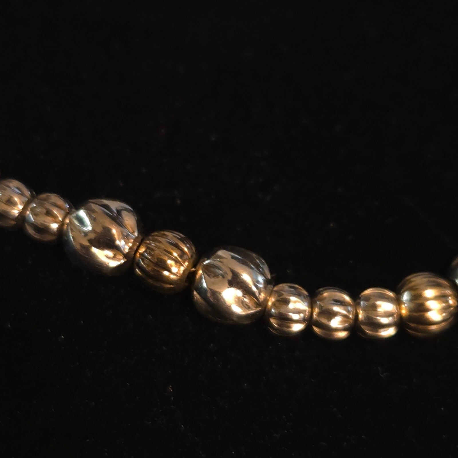 Sterling Silver and Gold 7 1/2" Beaded Bracelet