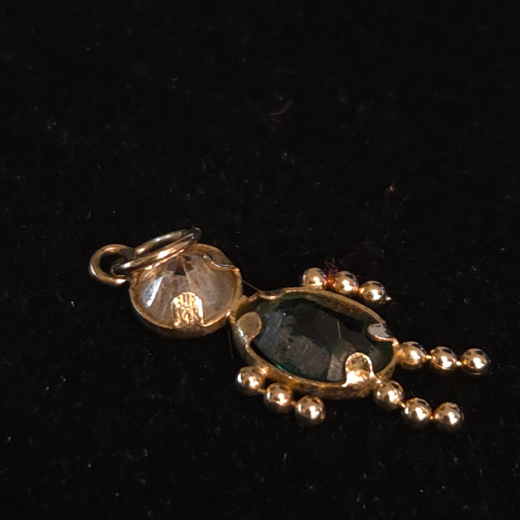 Vintage 14K Gold 3/4" Birthstone Child Pendant - May