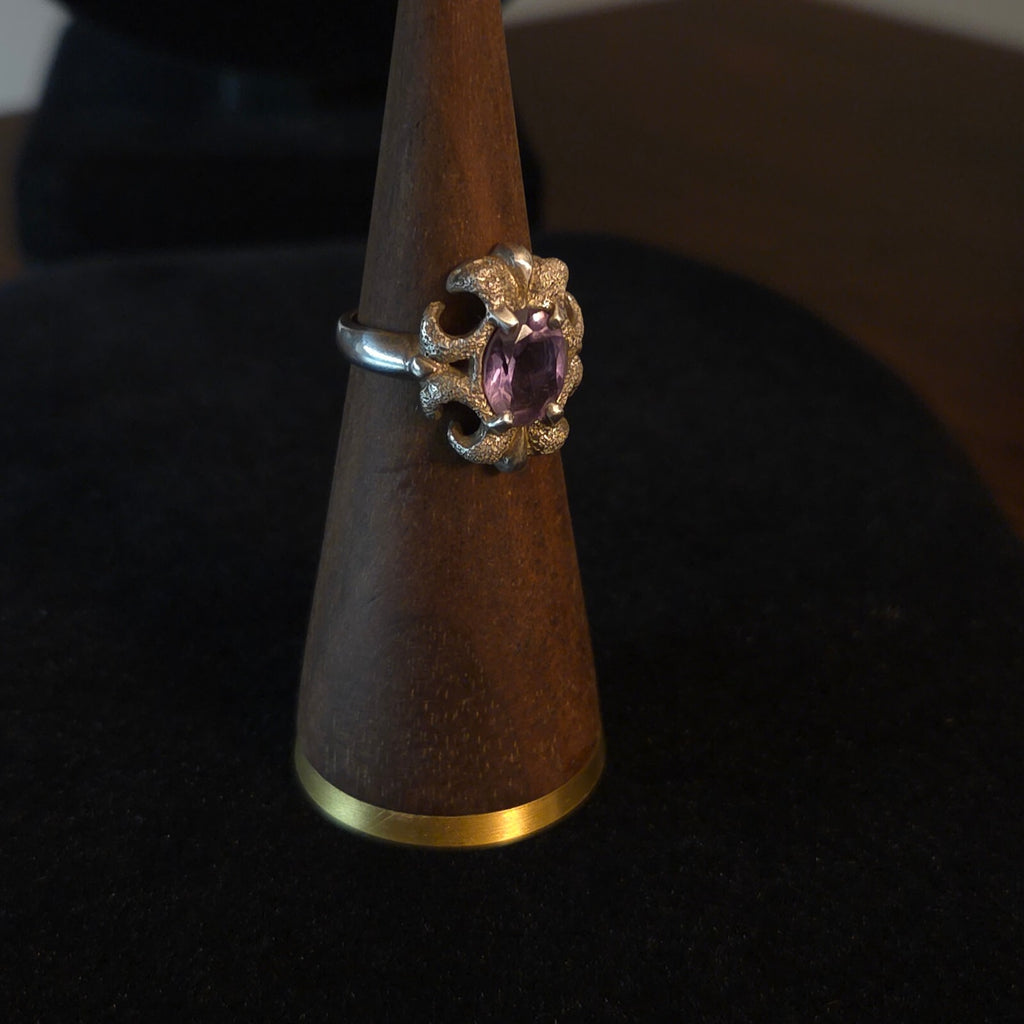 Vintage Size 7 Sterling Silver Kabana Amethyst Ring