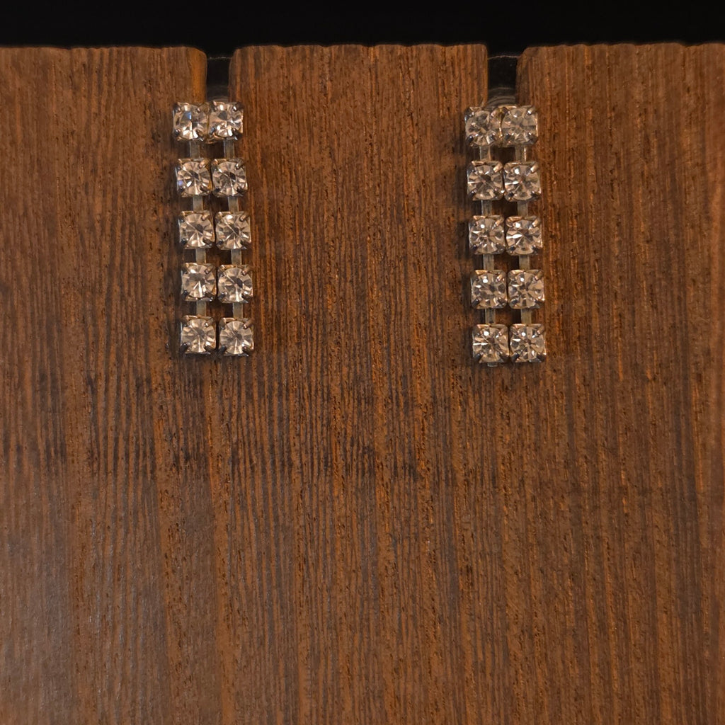 Double Drop Rhinestone Post Earrings