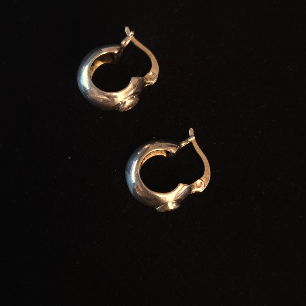 Vintage Sterling Silver CZ Hoops