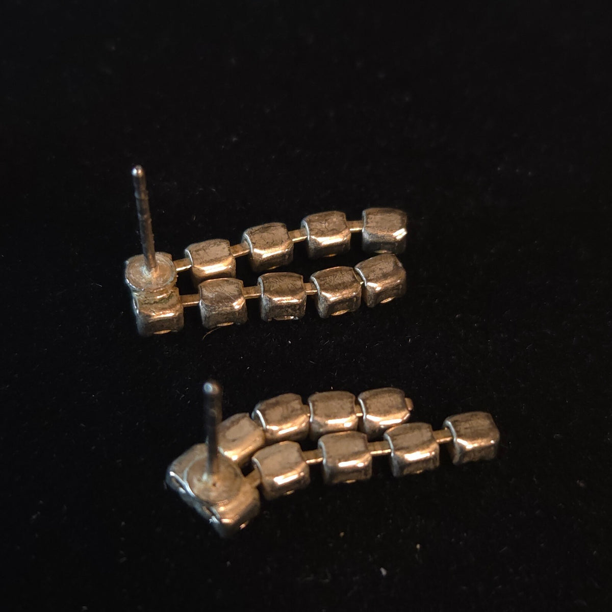 Double Drop Rhinestone Post Earrings