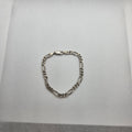 Vintage 7 3/4" Sterling Silver Figaro Link Chain Bracelet