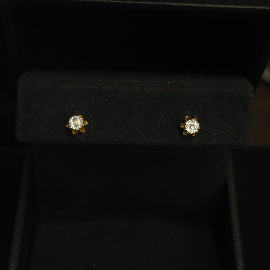Vintage Silver and Gold-Tone Buttercup Stud Earrings