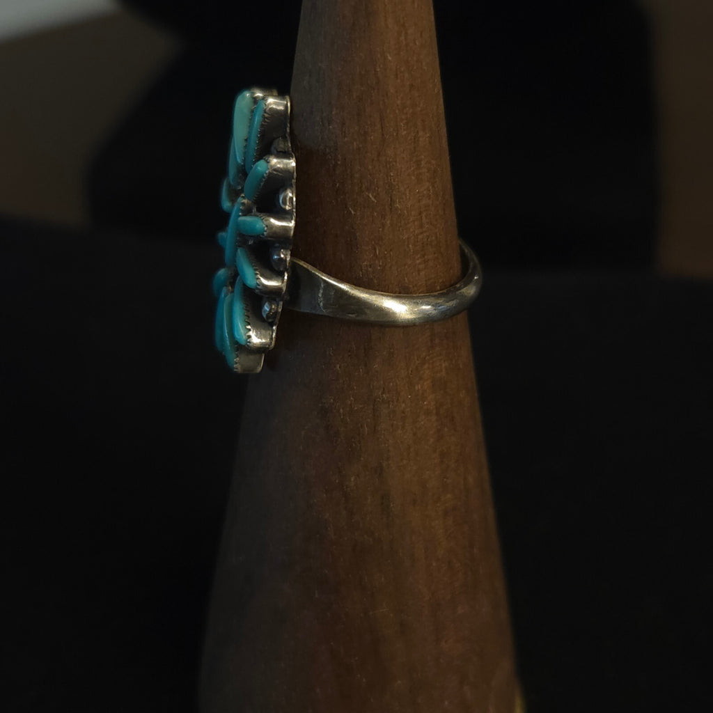 Vintage Size 6 C-R Zunie Turquoise Ring
