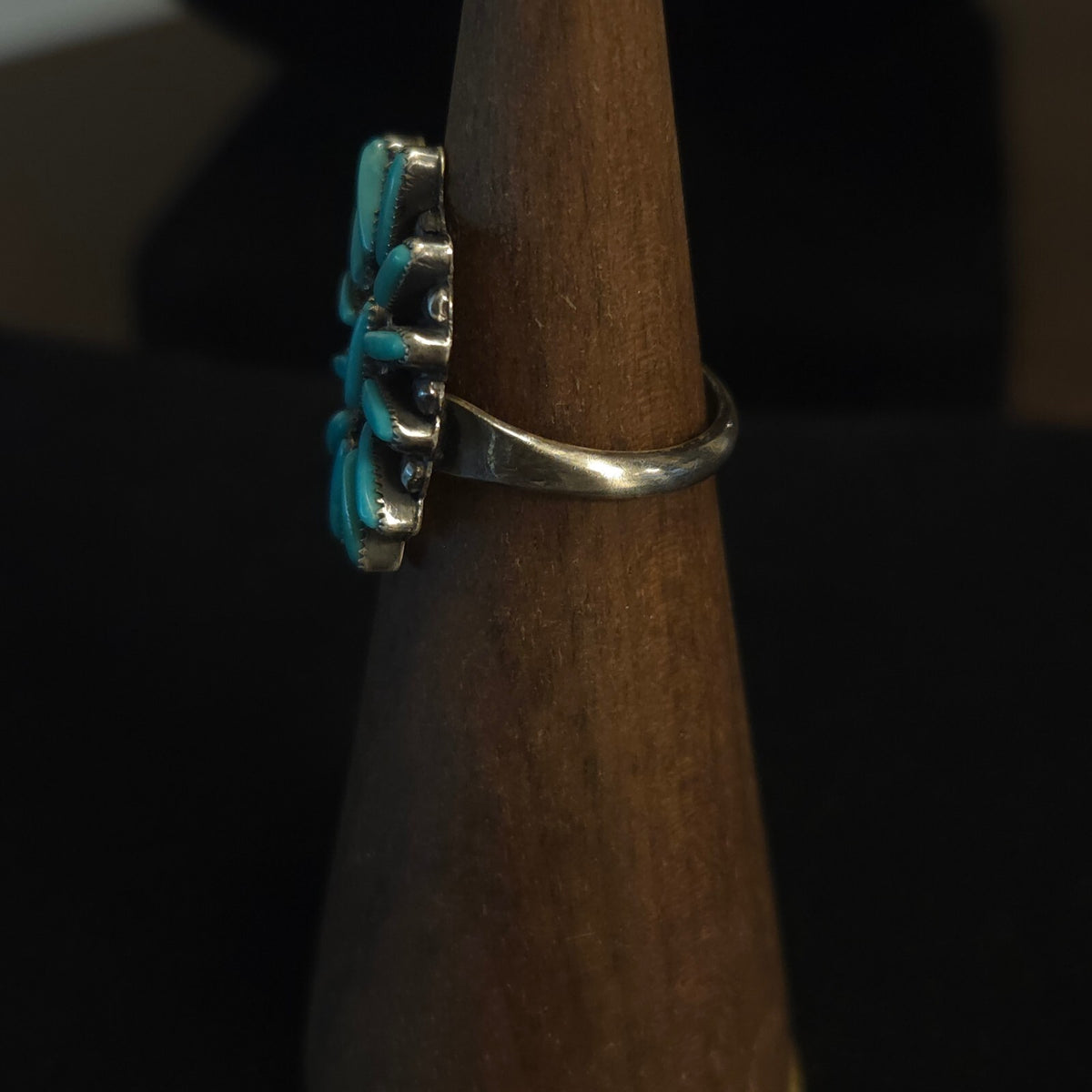 Vintage Size 6 C-R Zunie Turquoise Ring