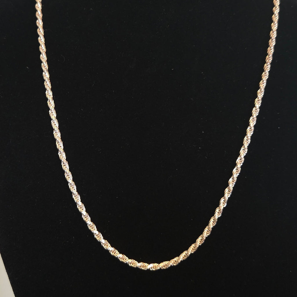Italian Sterling Silver 22" Diamond-cut Rope Chain