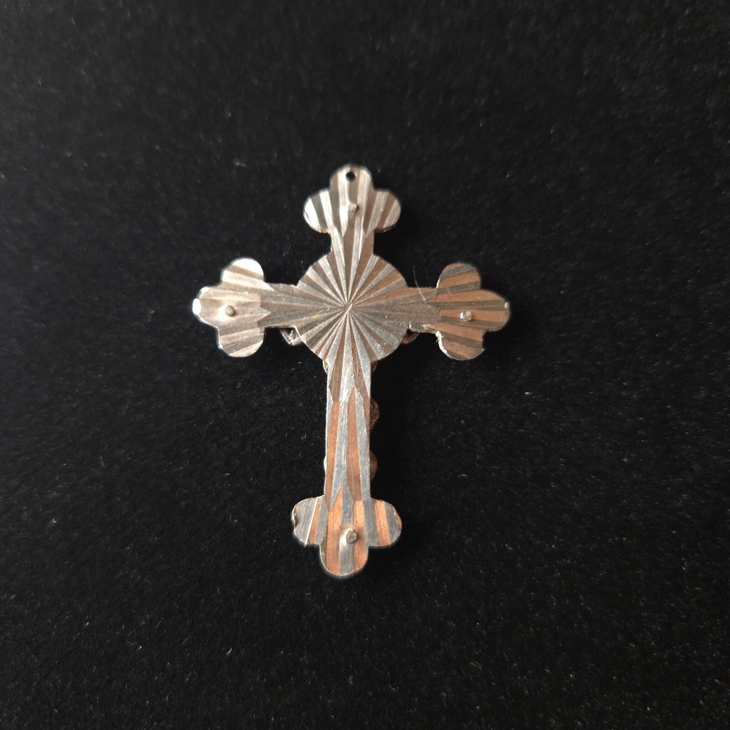Sterling Silver 1 3/4" Fancy Cross with Filigree Hearts