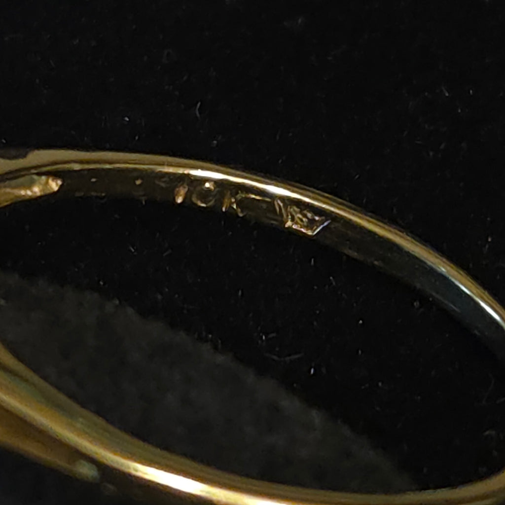 Vintage Size 7 10K Gold 6mm Pearl and CZ Ring