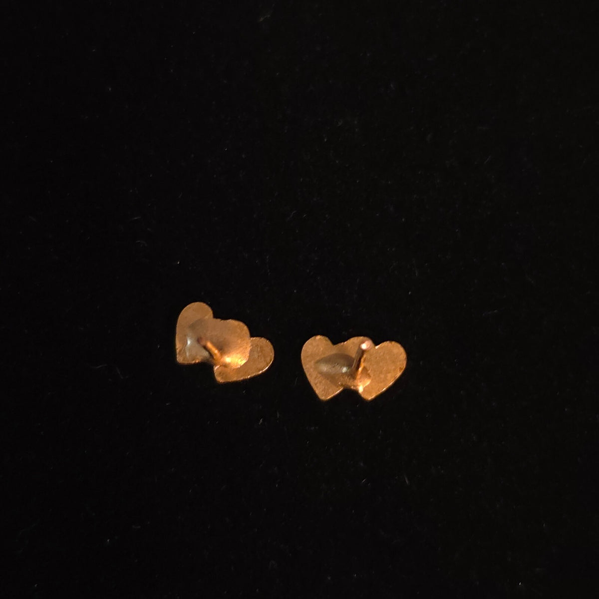 Vintage 14K Gold Double Heart Earrings (studs)