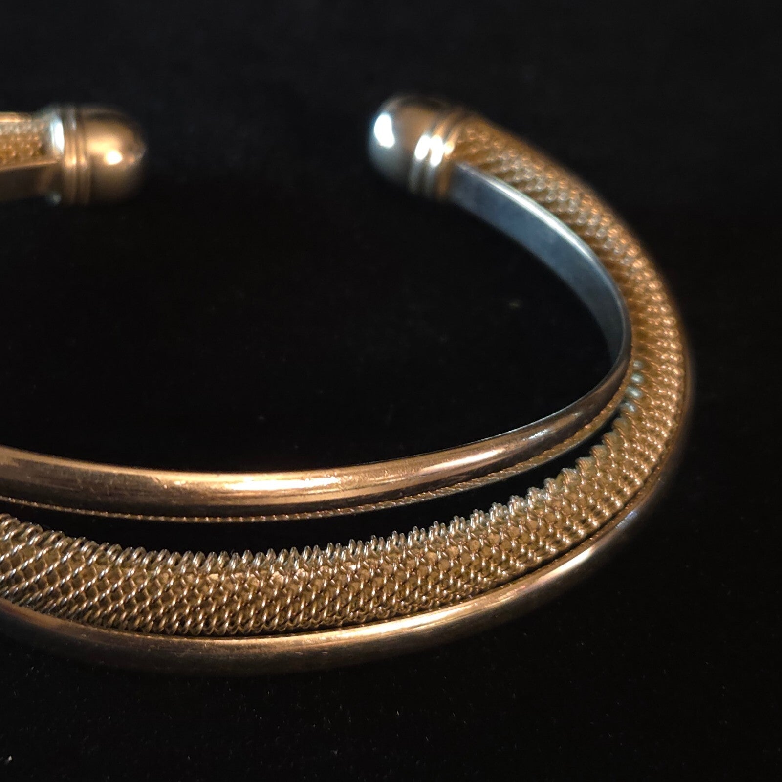 Sterling Silver 7" Mesh Twist Bangle Cuff Bracelet