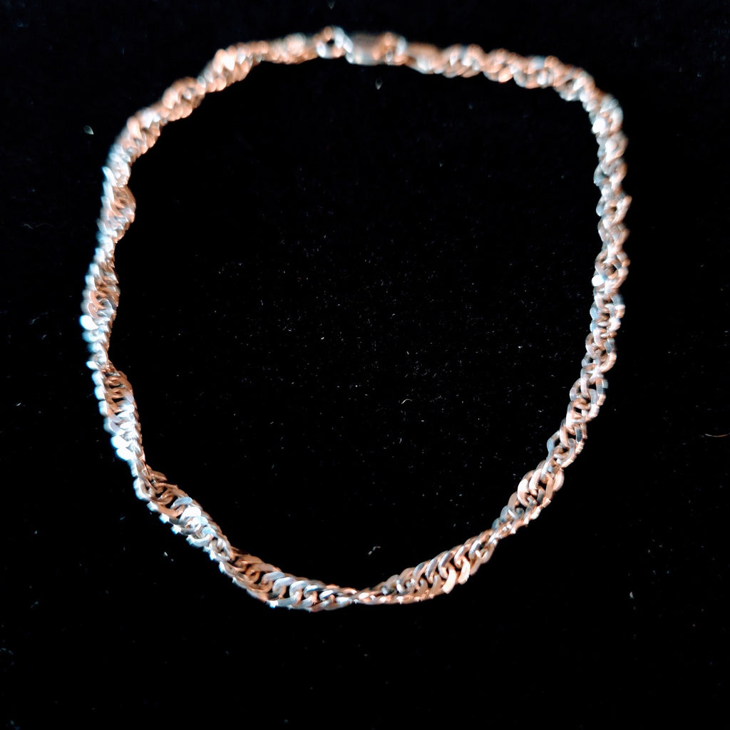 Milor 9" Sterling Silver Twisted Rope Chain Anklet